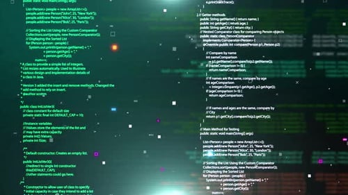 Futuristic Digital Code Stream Background Animation