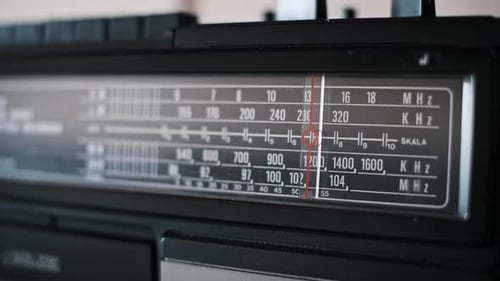 Vintage Radio Tuning Dial Close Up