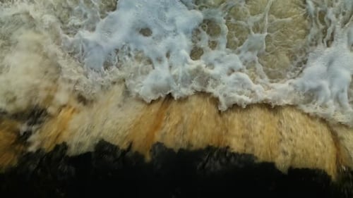 Aerial View of Rushing Whitewater River Rapids