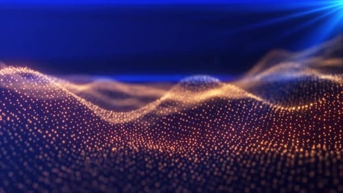 Abstract Digital Wave of Glowing Particles Background Loop