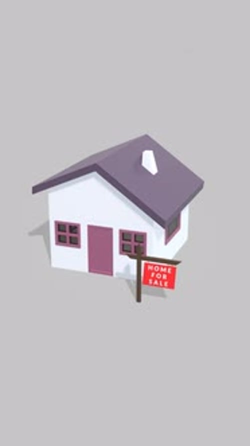 Real Estate Home Sale & Sold Animation. Vertical Video Format. Real Estate Concept.