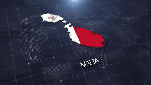 3D Malta Map Flag Reveal Animation