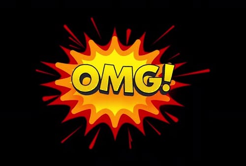 Comic Book Style OMG Text Explosion Animation