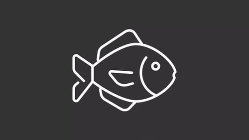 Minimalist Animated Fish Line Icon