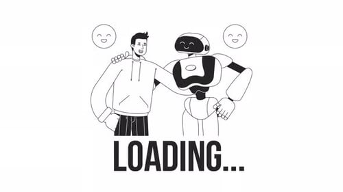 AI Human Collab Bw Loader Animation