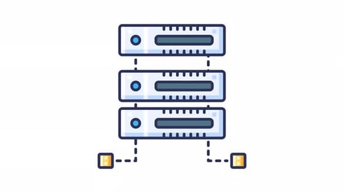 Data Server with Network Motion, seamless looping animated icon