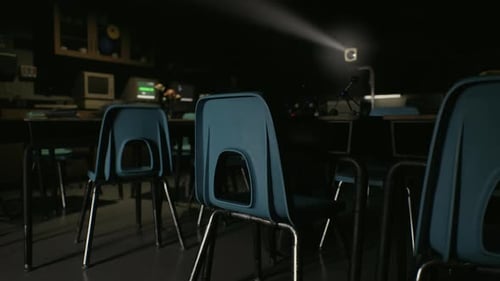 A Row of Blue Chairs Sitting Next to Each Other