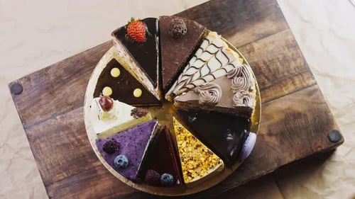 Delicious Cake Assortment Overhead Shot