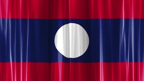 Laos Flag Curtain Wave
