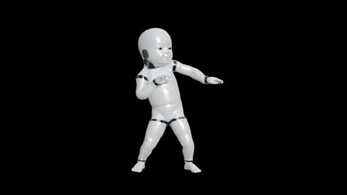 Animated 3D Robotic Baby Doll Dance Performance