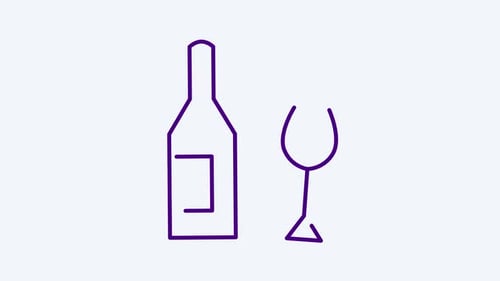 Minimalist Wine Bottle and Glass Line Art Reveal