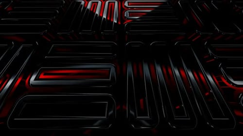 Abstract Futuristic Metallic Grid with Red Glowing Lines Loop