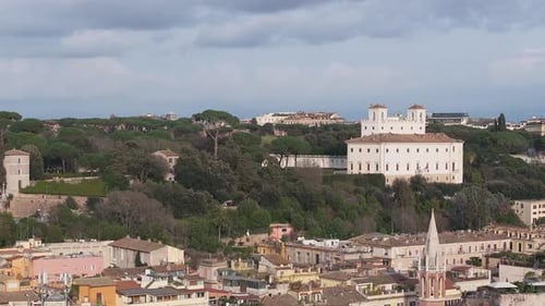 Beautiful Aerial View of the Rome City From Above Italy