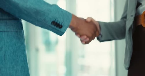 Business Handshake Deal in Bright Office Setting