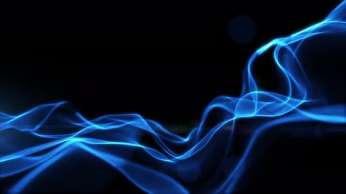 Abstract Fluid Glowing Blue Energy Waves Background