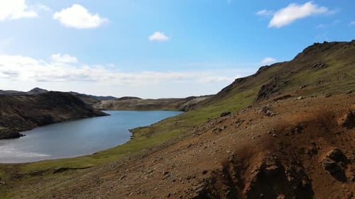 Aerial view of Trolladyngja, Iceland.