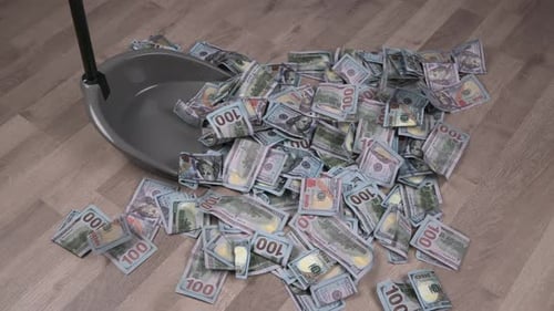 Sweep Trash Banknotes Dollar