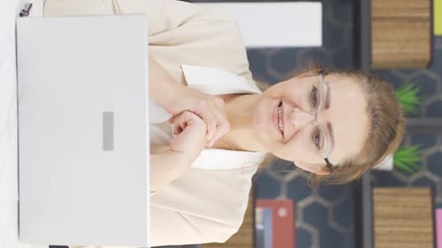 Business Woman Having a Video Conference Call