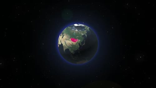 Earth Zoom From Space To Mongolia