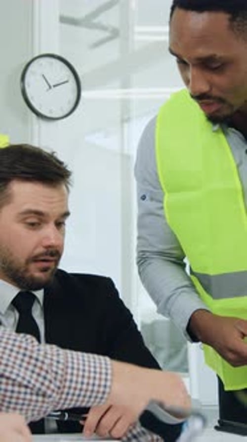 Building Industry Concept Where Attractive Experienced African American Specialist Standing Near