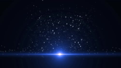 Glowing Blue Light and Sparkling Particles Motion Background