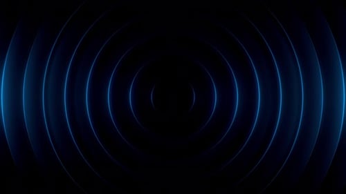Glowing Blue Concentric Circles Pulsing Background