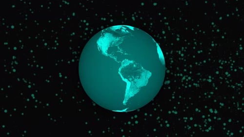 Realistic Earth planet Rotates on space or galaxy and stars milky way, Animation Earth planet. 1276