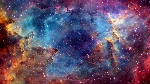 Vibrant Space Nebula and Flying Stars Background Animation
