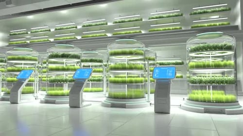 Futuristic Indoor Hydroponic Farm