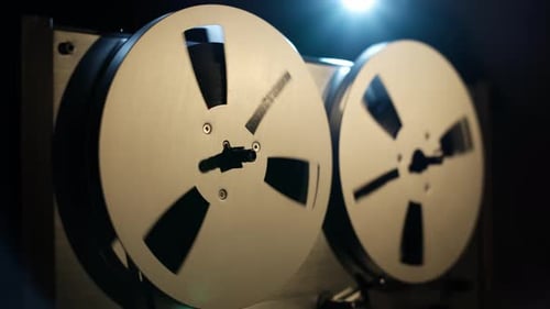 Reel to Reel Tape Deck Operating in Dark