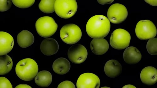 Endlessly Falling Green Apples on Alpha
