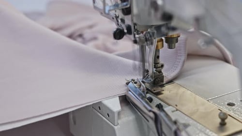 Modern and Automatic High Technology Sewing Machine for Textile or Clothing Apparel Media Close Up