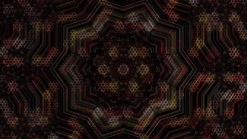 Abstract background moving stripes and flashing with shining light dots. Animation with circles