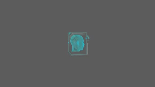 HUD Element Animation of 3D Human Head