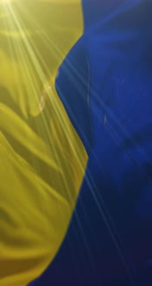 Dynamic Waving Fabric Flag Animation with Sunbeams