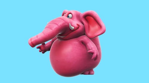 Fun Elephant talking (alpha channel included),