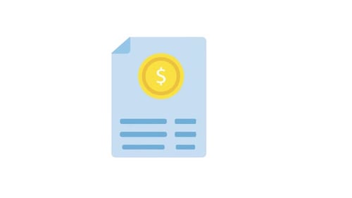 Animated Flat Design Financial Document Analysis Icon
