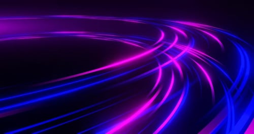 Abstract Glowing Cyberpunk Light Flow - Seamless Loop Background