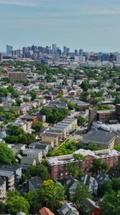 Aerial view of Boston showcasing urban landscape and greenery