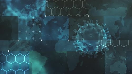 Futuristic Medical Animation of Global Virus Spread