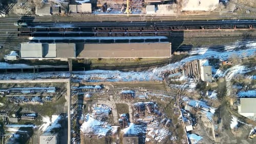 Bishkek thermal power station, coal supply railway with carts full of coal
