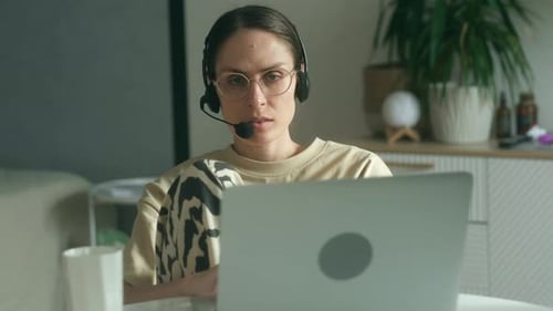 A Female Freelancer Works From Home