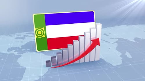 Khakassia Economic Growth Bar Chart Graph Rising Red Arrow