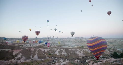 Hot Air Balloons over Cappadocia at Dawn, Turkey