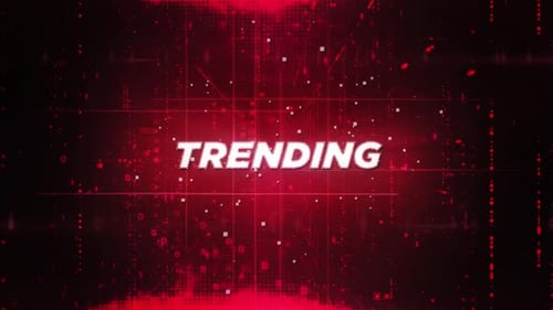 Trending Text Title with Futuristic Digital Glitch Background