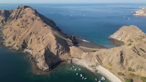 Aerial shot of Padar island in Komodo National Park, Indonesia