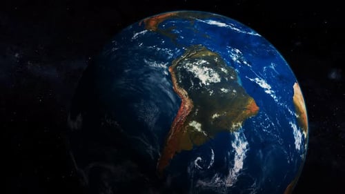 Sehen Sie sich den realistischen 3D-Erdplaneten mit Stern an