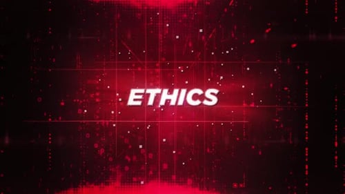 Futuristic Red Digital Grid Background with Animated Text