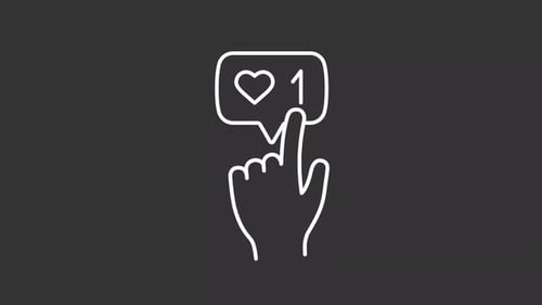 Line Art Hand Tapping Social Media Like Button Animation