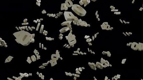 Falling Golden 3D Numbers and Percentages Background